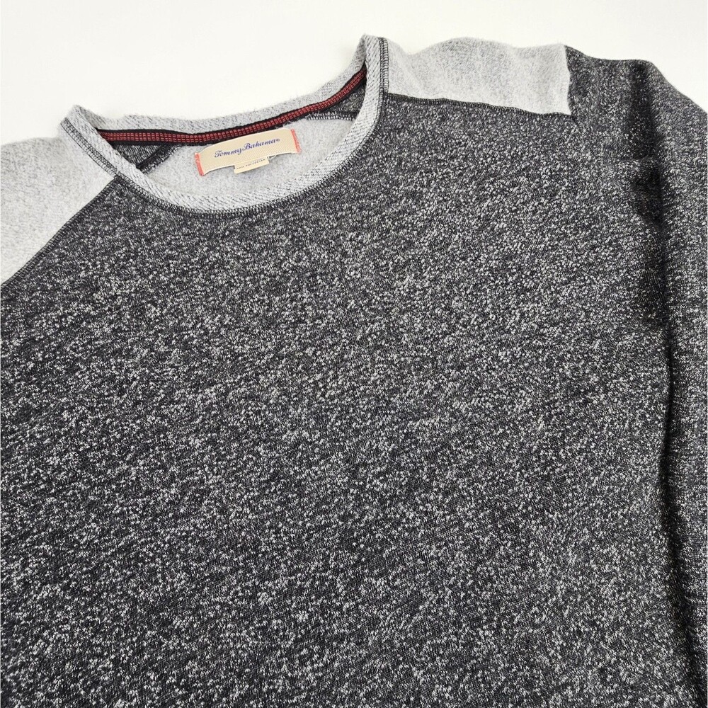 Tommy Bahama Mens XL Crewneck Sweatshirt Black Gray Marlin Fleece Pullover